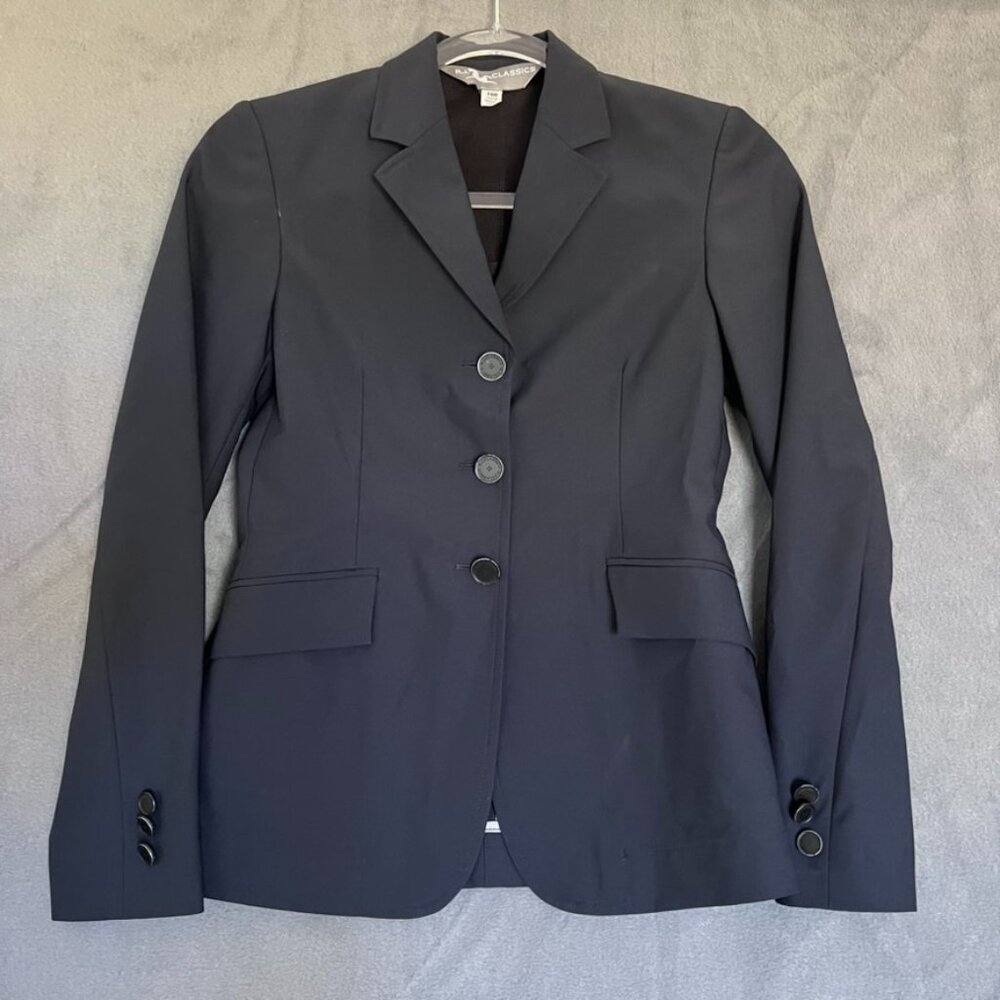 R.J. Classics Navy Show Coat, Girls Size 14R grey label washable